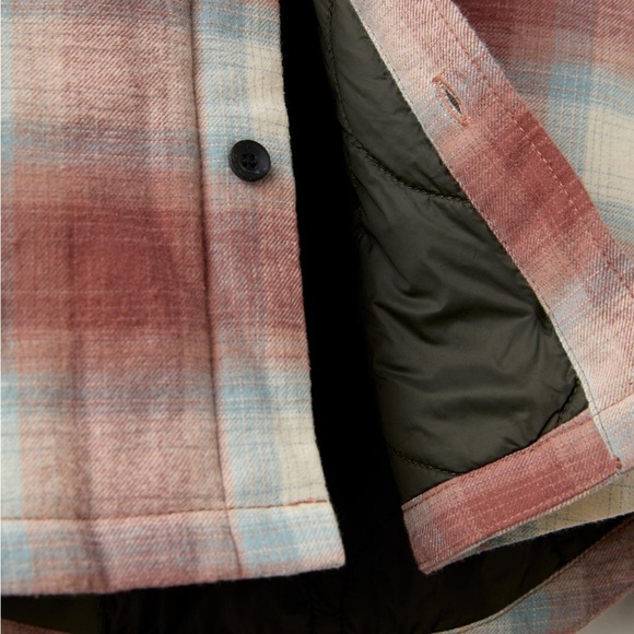 Zara Quilted checked overshirt Red and Gray Plaid Shirt 9/10Y - Picture 4 of 9